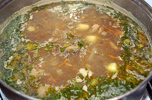 Варим суп до готовности картофеля